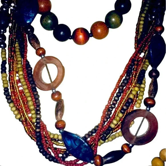 Lot of Wood Wooden Bead Beaded Necklaces - Picture 4 of 7
